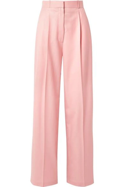 Shop The Row Elin Wool-twill Wide-leg Pants In Baby Pink