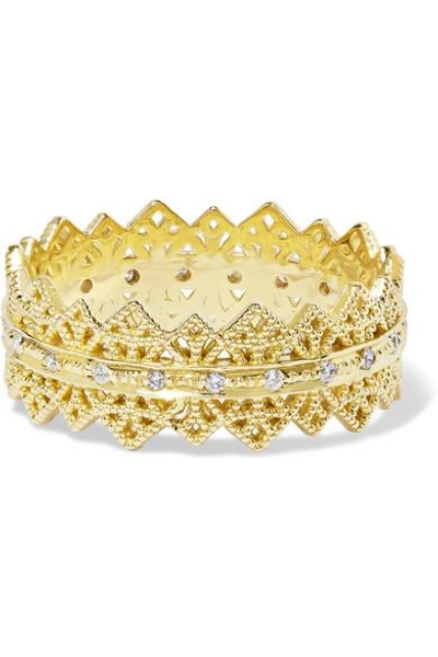 Shop Grace Lee Eternity Lace 14-karat Gold Diamond Ring