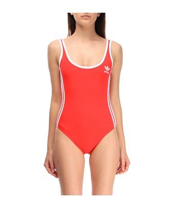 womens red adidas bodysuit