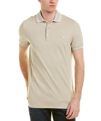 burberry check placket cotton polo shirt