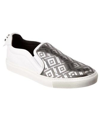 versace collection leather slip on sneaker