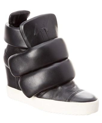 black high top velcro sneakers