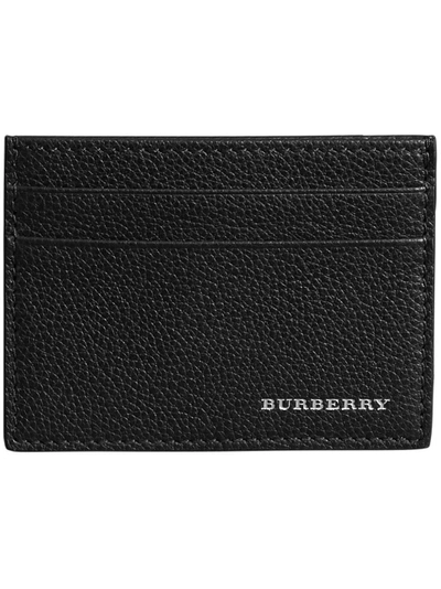 Shop Burberry Grainy Leather Card Case - Black