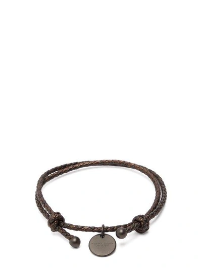 BOTTEGA VENETA: bracelet in double-strand woven leather - Black