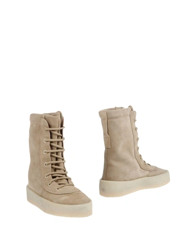 Shop Yeezy Ankle Boots In Beige
