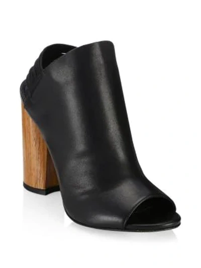 Shop 3.1 Phillip Lim / フィリップ リム Drum Leather Peep-toe Slingbacks In Black