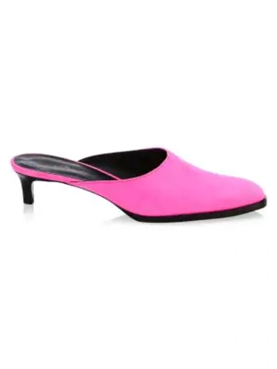 Shop 3.1 Phillip Lim / フィリップ リム Agatha Suede Kitten-heel Mules In Neon Pink