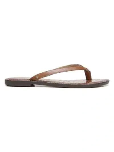 Shop Sam Edelman Gracie Saddle Leather Thong Sandals In Luggage