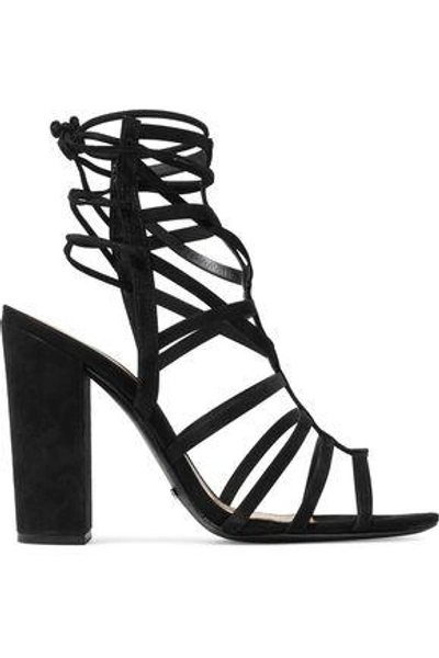 Shop Schutz Woman Loriana Cutout Suede Sandals Black