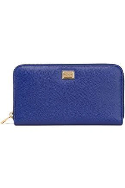 Shop Dolce & Gabbana Woman Textured-leather Wallet Royal Blue