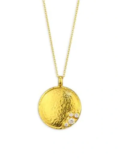 Shop Gurhan Pointelle 24k Yellow Gold & Diamond Pendant Necklace