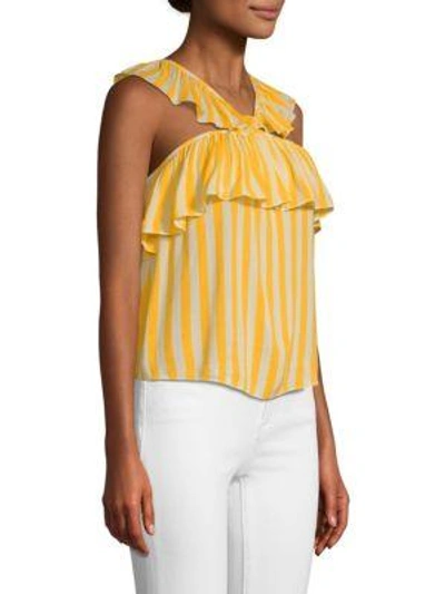 Shop Rebecca Minkoff Doris Striped Halter Top In Yellow