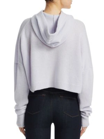Shop Theory Cropped Cashmere Hoodie In Lavender