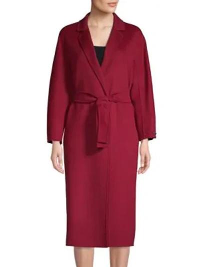 Shop Max Mara Giungla Virgin Wool & Angora Wrap Coat In Ruby