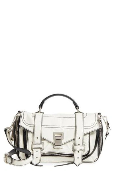 Shop Proenza Schouler Tiny Ps1 Paper Leather Satchel - White In Off White