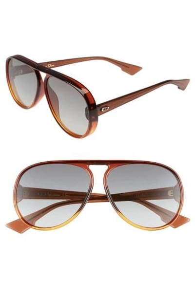 Dior Lia 62mm Oversize Aviator Sunglasses - Brown/ Orange | ModeSens