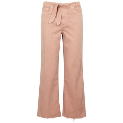 Shop Paige Nellie Wide-leg Cropped Jeans In Light Pink