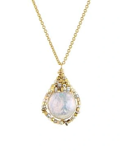 Shop Dana Kellin Organic Freshwater Pearl Pendant Necklace, 16 In Multi/gold