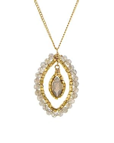 Shop Dana Kellin Floating Stone Necklace, 16 In Gray/gold