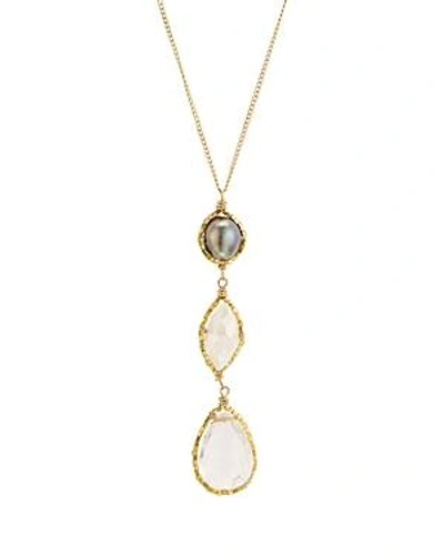 Shop Dana Kellin Triple Drop Pendant Necklace, 29 In Multi/gold