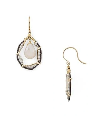 Shop Dana Kellin Floating Faceted Stone Drop Earrings In Multi/gold