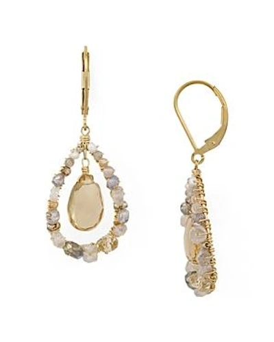 Shop Dana Kellin Floating Stone Drop Earrings In Gold