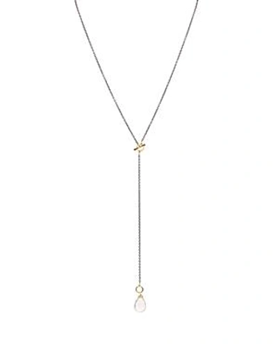 Shop Dana Kellin Faceted Briolette Lariat Necklace, 24 In Gold/silver