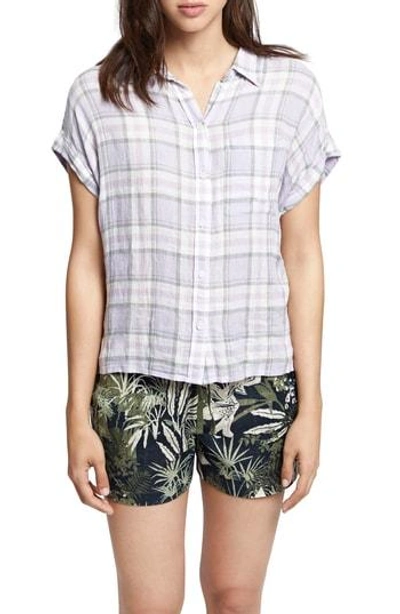 Shop Sanctuary Mod Short Sleeve Boyfriend Shirt In Orchid Oasis Plaid