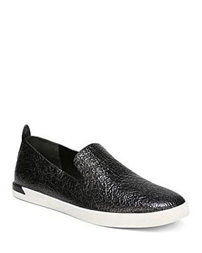 Shop Vince Women's Vero Patent Leather Slip On Sneakers In Black