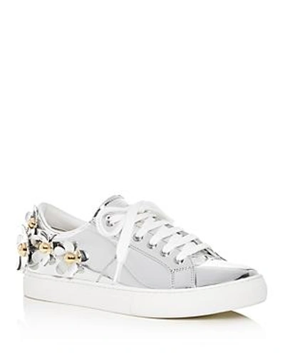 Shop Marc Jacobs Women's Daisy Embellished Patent Leather Lace Up Sneakers In Silver