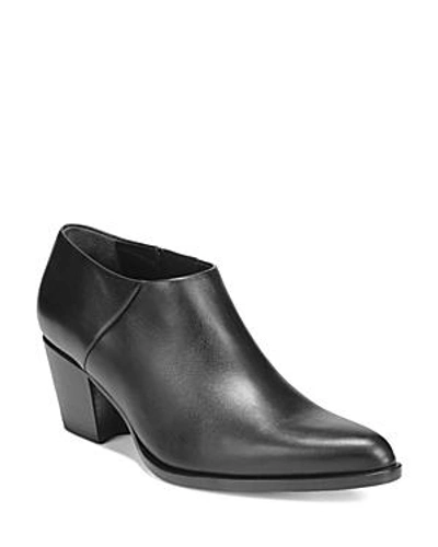 Shop Vince Women's Hamilton Leather Mid-heel Ankle Booties In Black