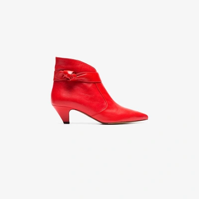 Shop Tabitha Simmons Red Nixie 50 Leather Ankle Boots