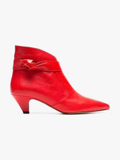 Shop Tabitha Simmons Red Nixie 50 Leather Ankle Boots