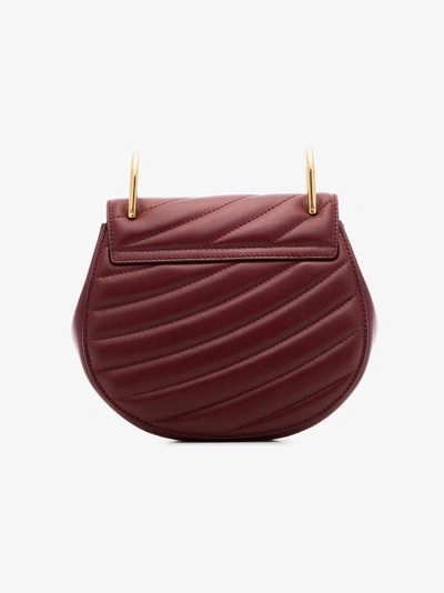 Shop Chloé Claret Red Drew Bijou Quilted Leather Bag In Blue
