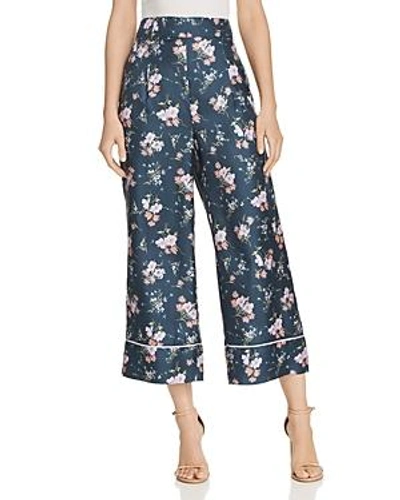 Shop Rebecca Taylor Emilia Cropped Pants In Teal Combo