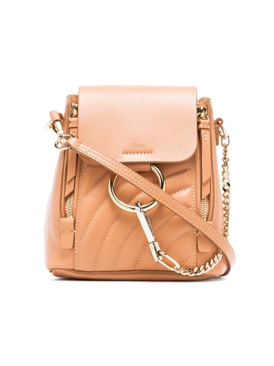 Shop Chloé Blush Pink Faye Leather Backpack - 266 Blushy Pink