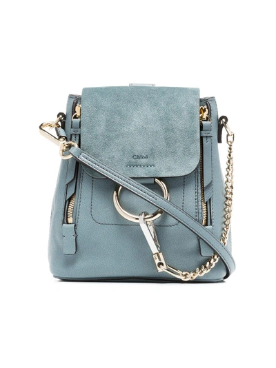Shop Chloé Mini Faye Backpack - Blue