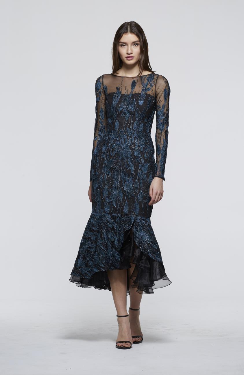 long sleeve midi tea dress