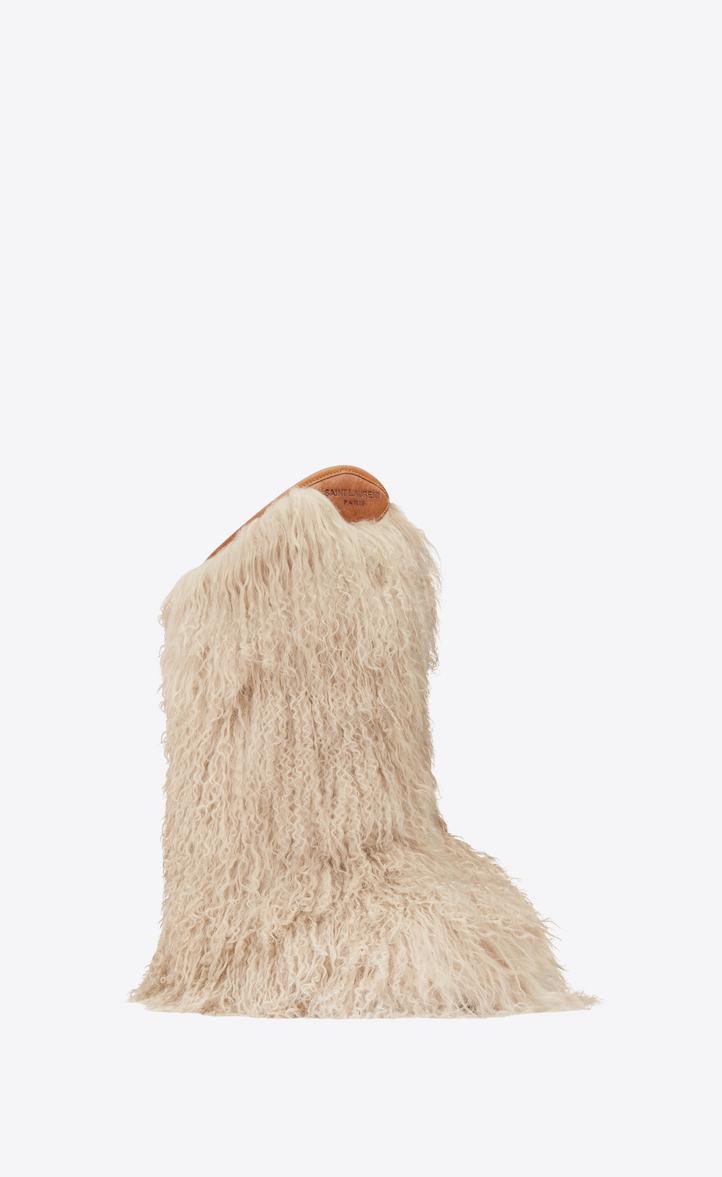 saint laurent boots with fur