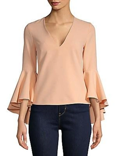 Shop Milly Nicole Bell-sleeve Top In Peach