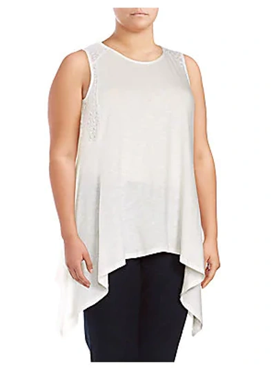 Shop Vince Camuto Plus Paisley Sleeveless Top In Light Cream