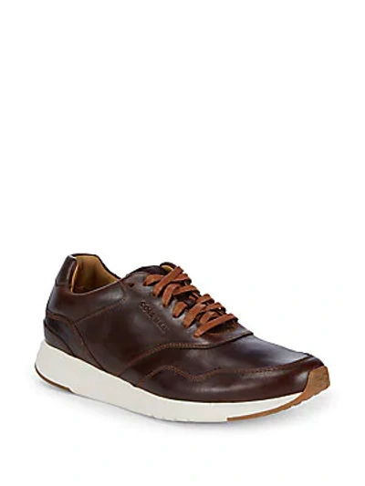 Shop Cole Haan Grandpro Leather Runners In Tortoise