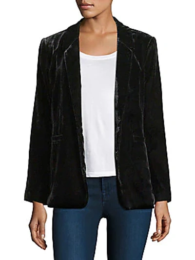 Shop Ella Moss Duchess Velvet Blazer In Black