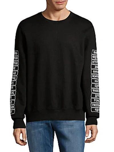 Shop Elevenparis Graphic Crewneck Sweater In Black