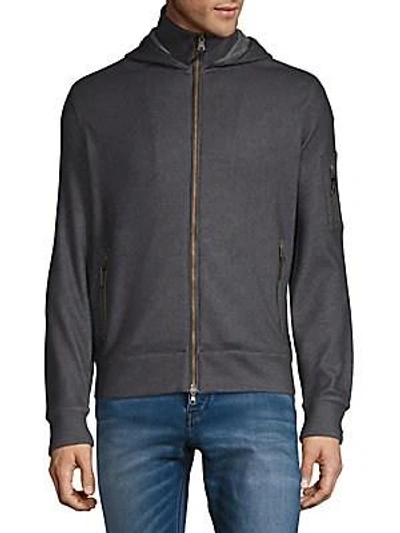 Shop John Varvatos Hooded Zip-front Jacket In Black