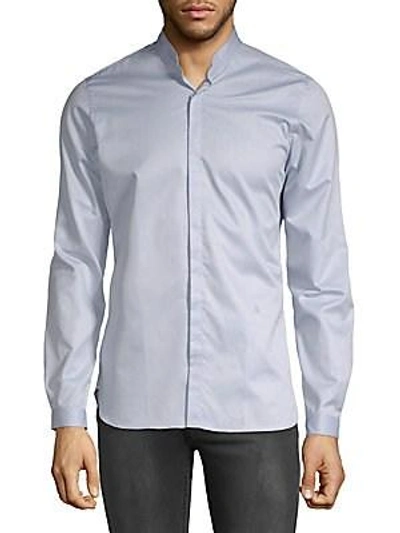 Shop The Kooples Classic Cotton Button-down Shirt In Blue