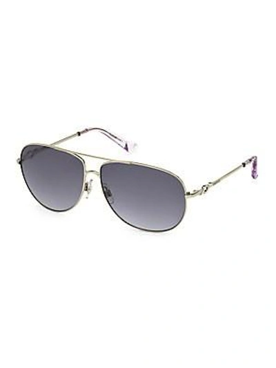 Shop Swarovski 61mm Aviator Sunglasses In Silver Purple