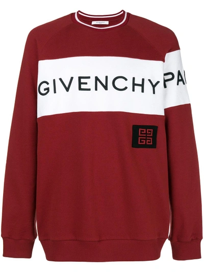 Shop Givenchy 4g Embroidered Sweatshirt In Red