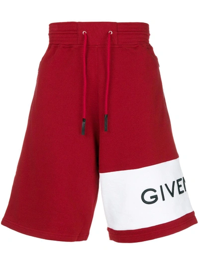 Shop Givenchy Logo Embroidered Bermuda Shorts