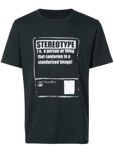 Shop Maison Margiela Stereotype Slogan T-shirt In Black